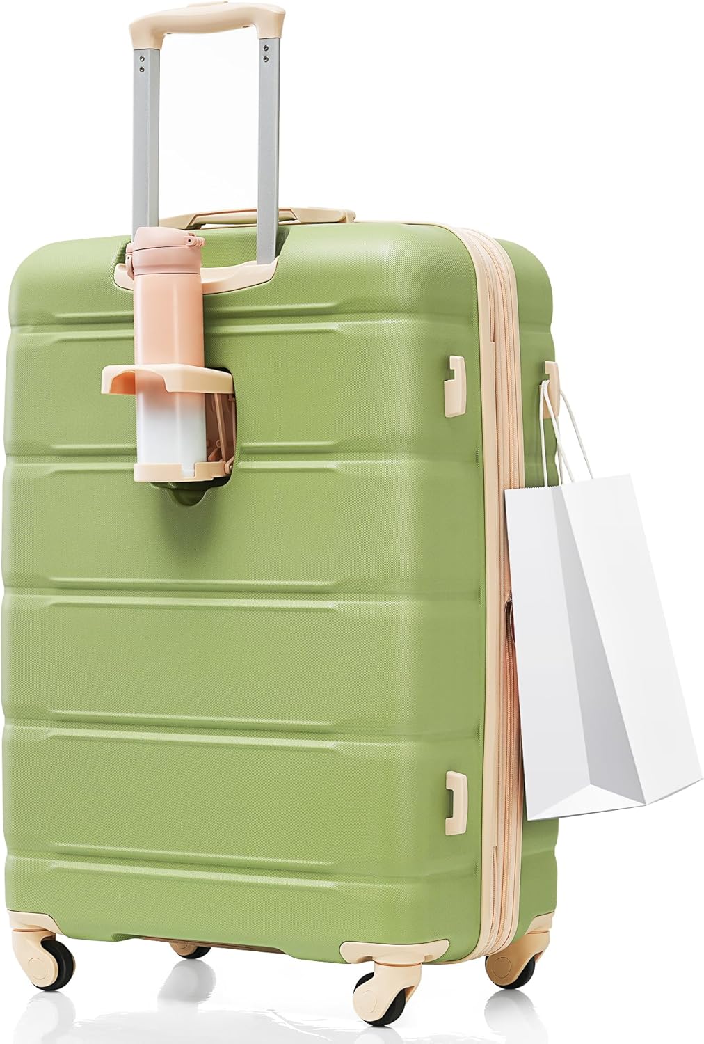 Set of 3 ABS Hard Shell Luggage with Spinner Wheels, Light Green I778174