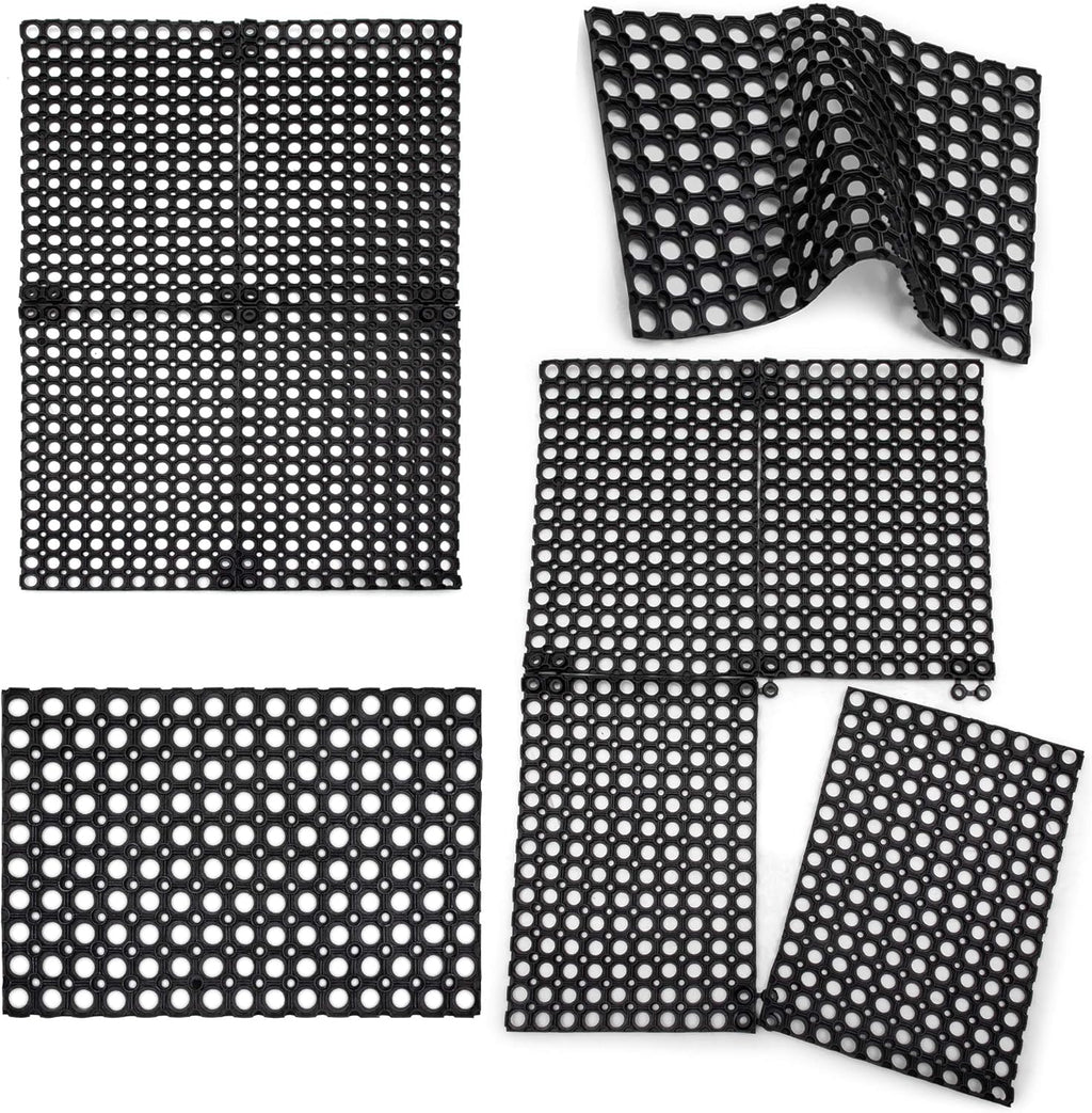 Interlocking Rubber Drainage Floor Mat 24 x 16 inches 12 Mats H662