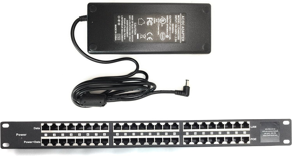 24 Port Passive PoE Injector with 48V 120W Power Supply H47448