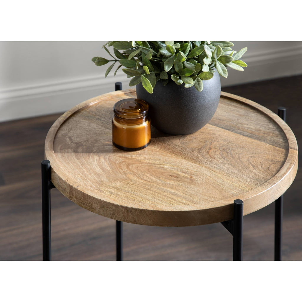 Natural Rustic and Black Side Table B518845