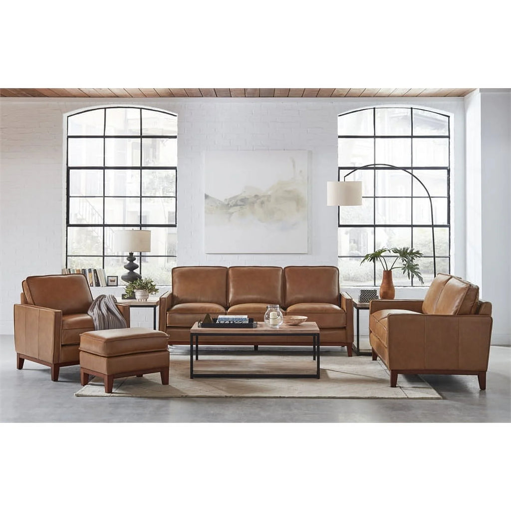 Camel Brown Leather Loveseat S30151