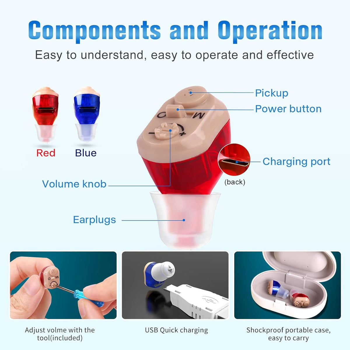 Rechargeable Invisible Hearing Aid 2 Pack M714