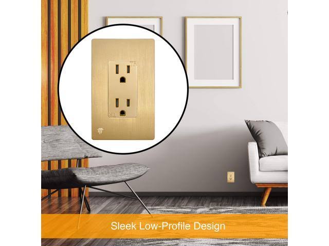 Screwless Decorator Wall Plate Outlet Cover, 1-Gang D46879
