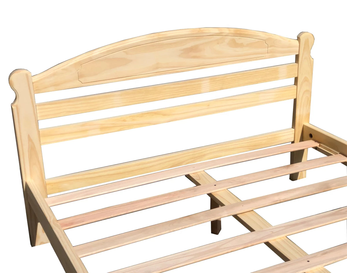 Full Size Solid Pine Wood Bed with Slats O7152