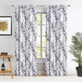 Blackout Window Curtain Panels Black White Thermal Insulated Drapes, Back Tab, 52"x 84"x 2 W82824