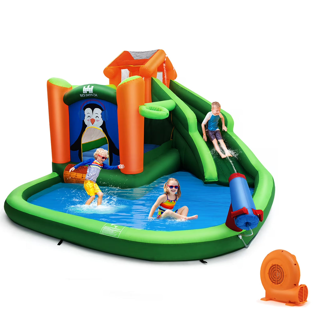 Inflatable Water Park Slide Bouncer with Splash Pool and Blower Z27960