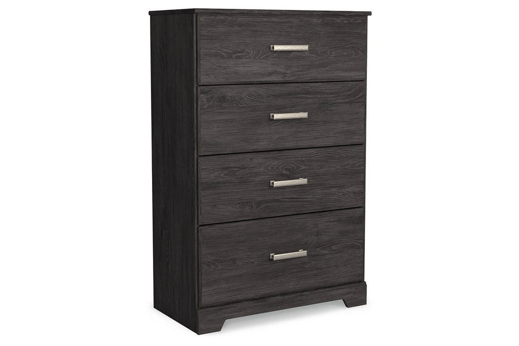 Black Four Drawer Engineered Wood Chest X243028
