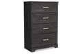 Black Four Drawer Engineered Wood Chest X243028