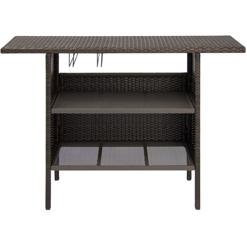 Brown Wicker Bar Counter Table I2925