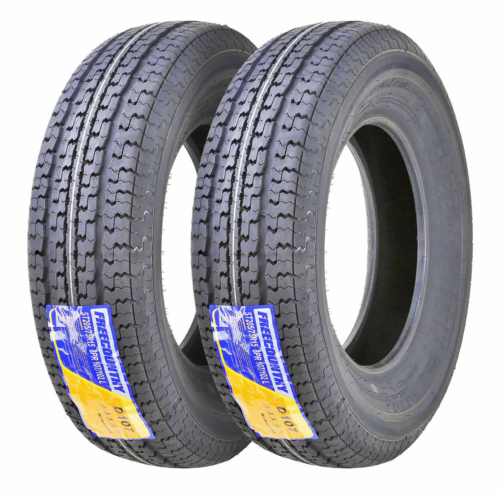 Trailer Tires ST 205/75R15 8 Ply Load Range D Set 2 E1484