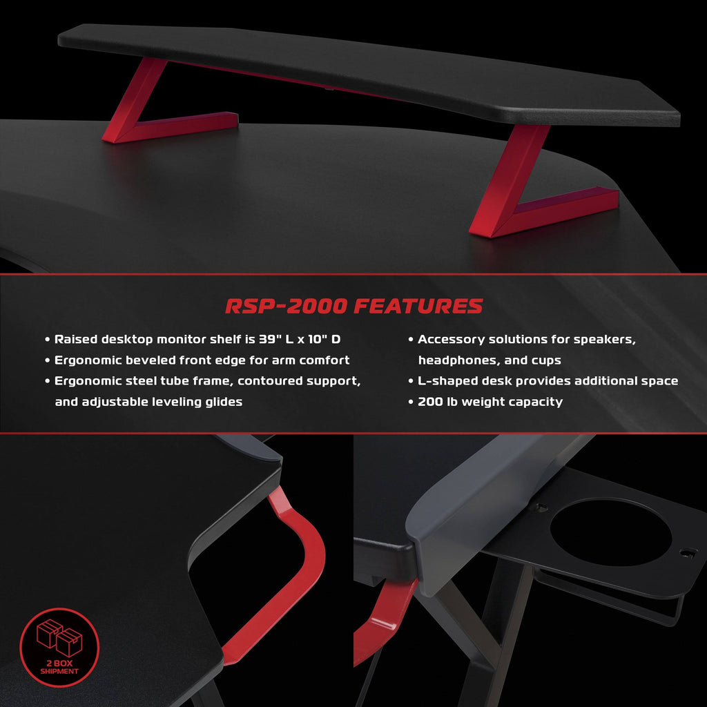 Grey L Shaped Gaming Desk P8209