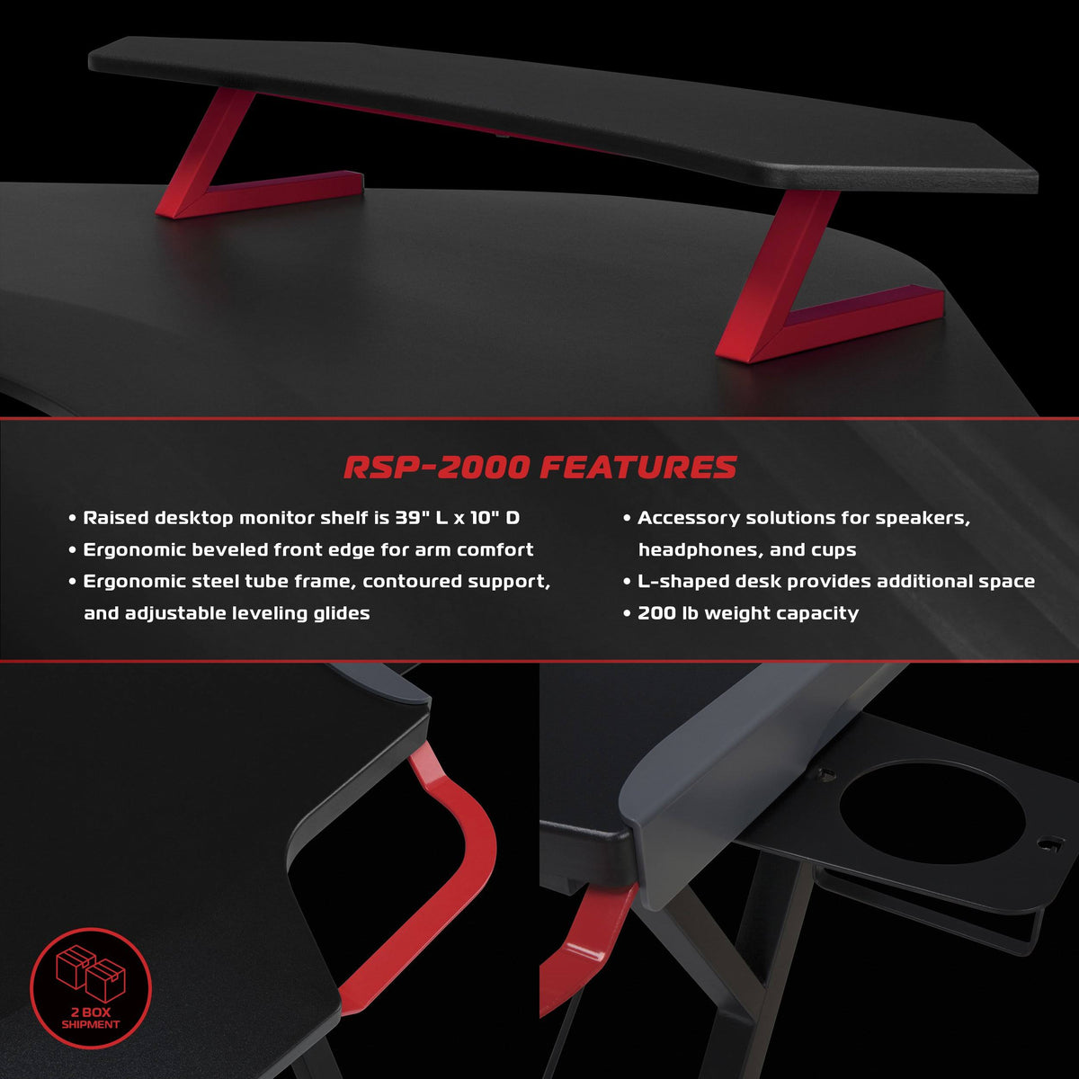 Grey L Shaped Gaming Desk P8209