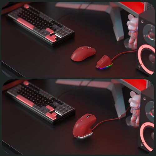 59g Superlight Wireless Gaming Mouse with Grip Tape, RGB Charging Dock, 22000 DPI, 5 Programmable Buttons (Black) R91178