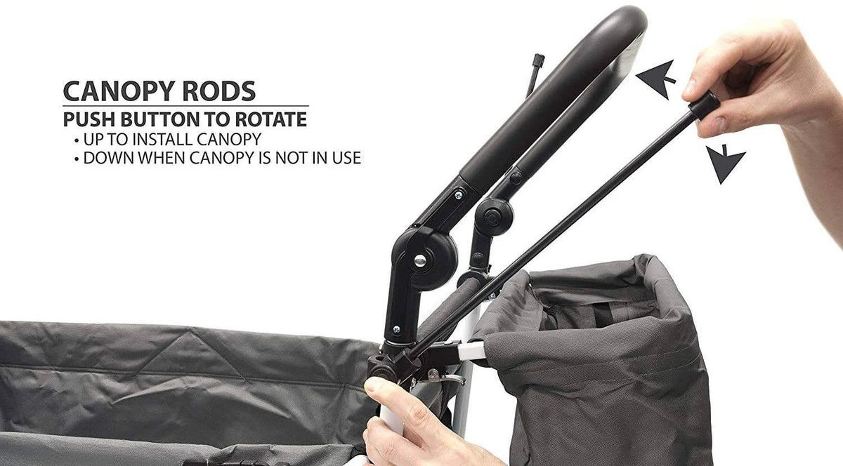 Black/Gray Folding Wagon with Canopy G165