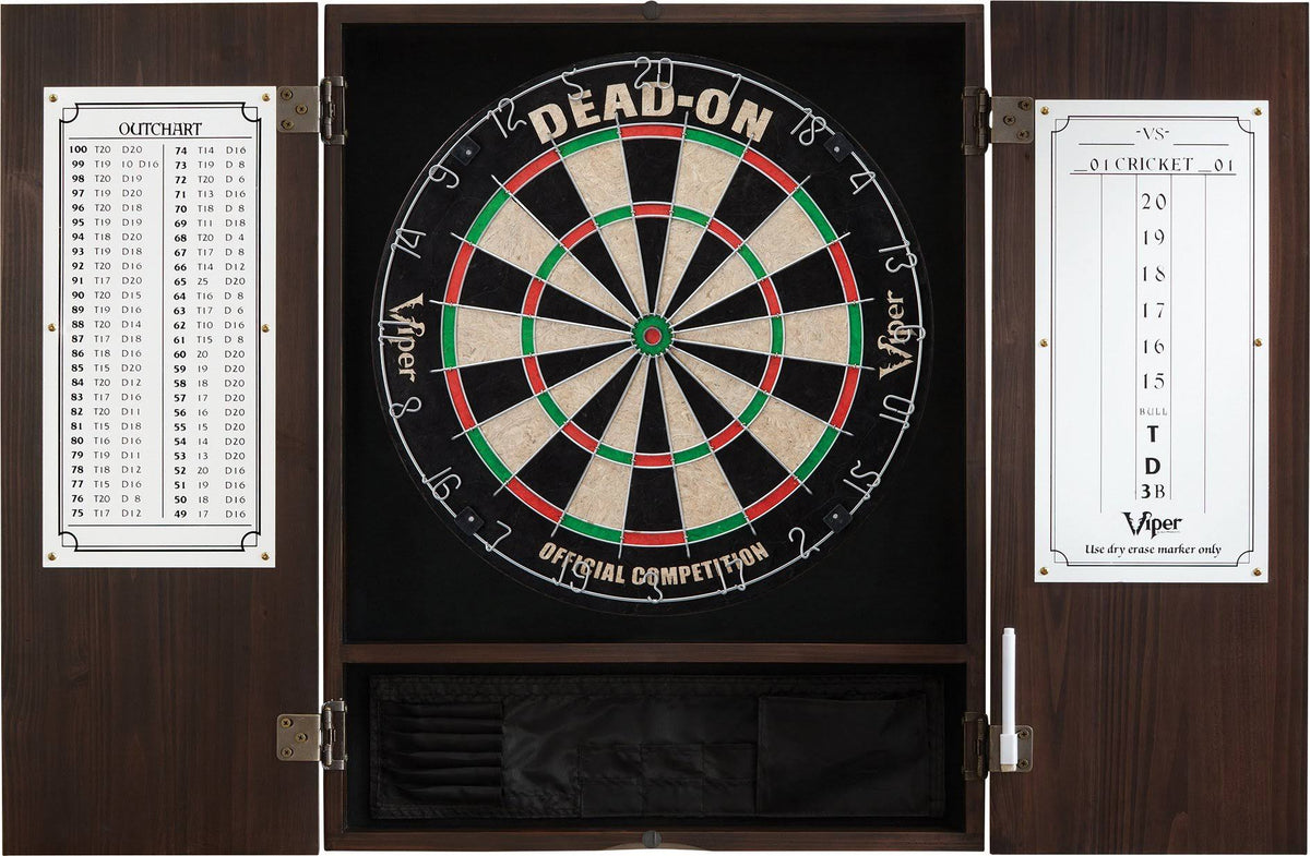 Solid Wood Cabinet & Sisal/Bristle Dartboard Bundle G915
