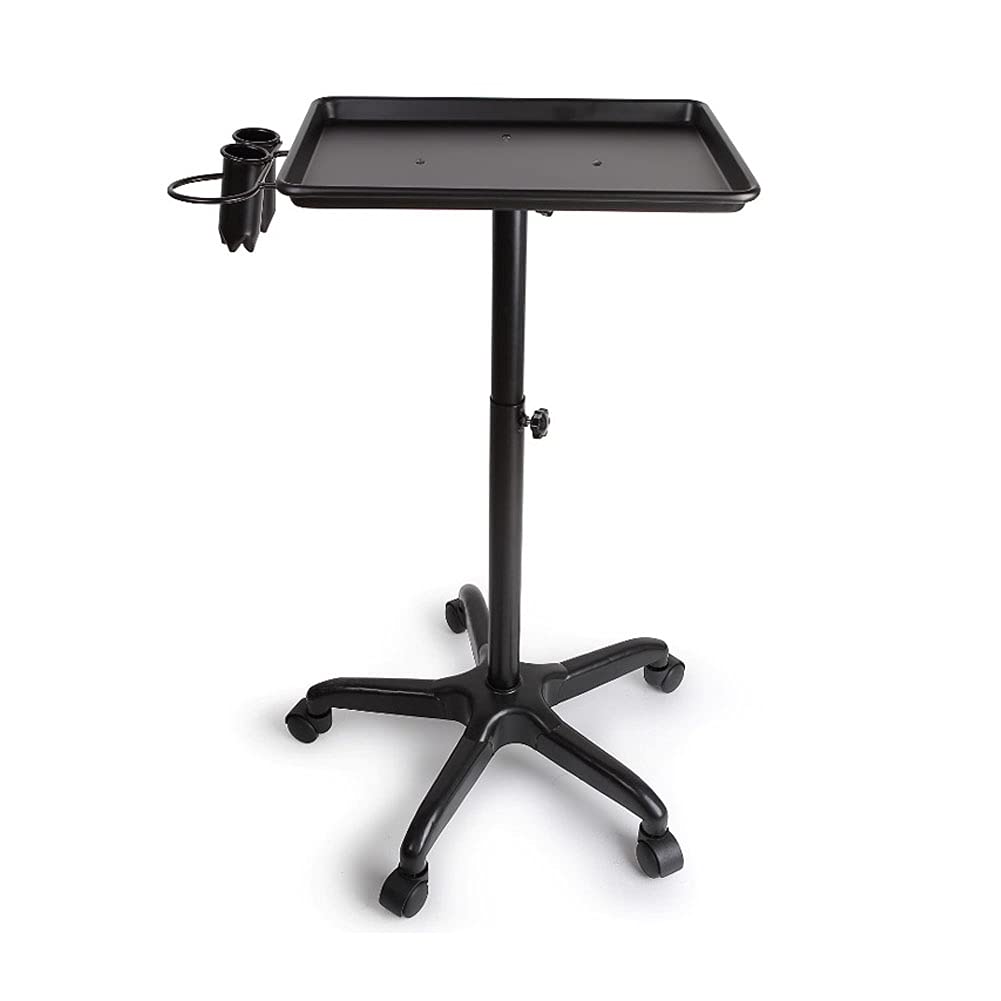 Black Aluminum Salon Tray Cart with Wheels K401508