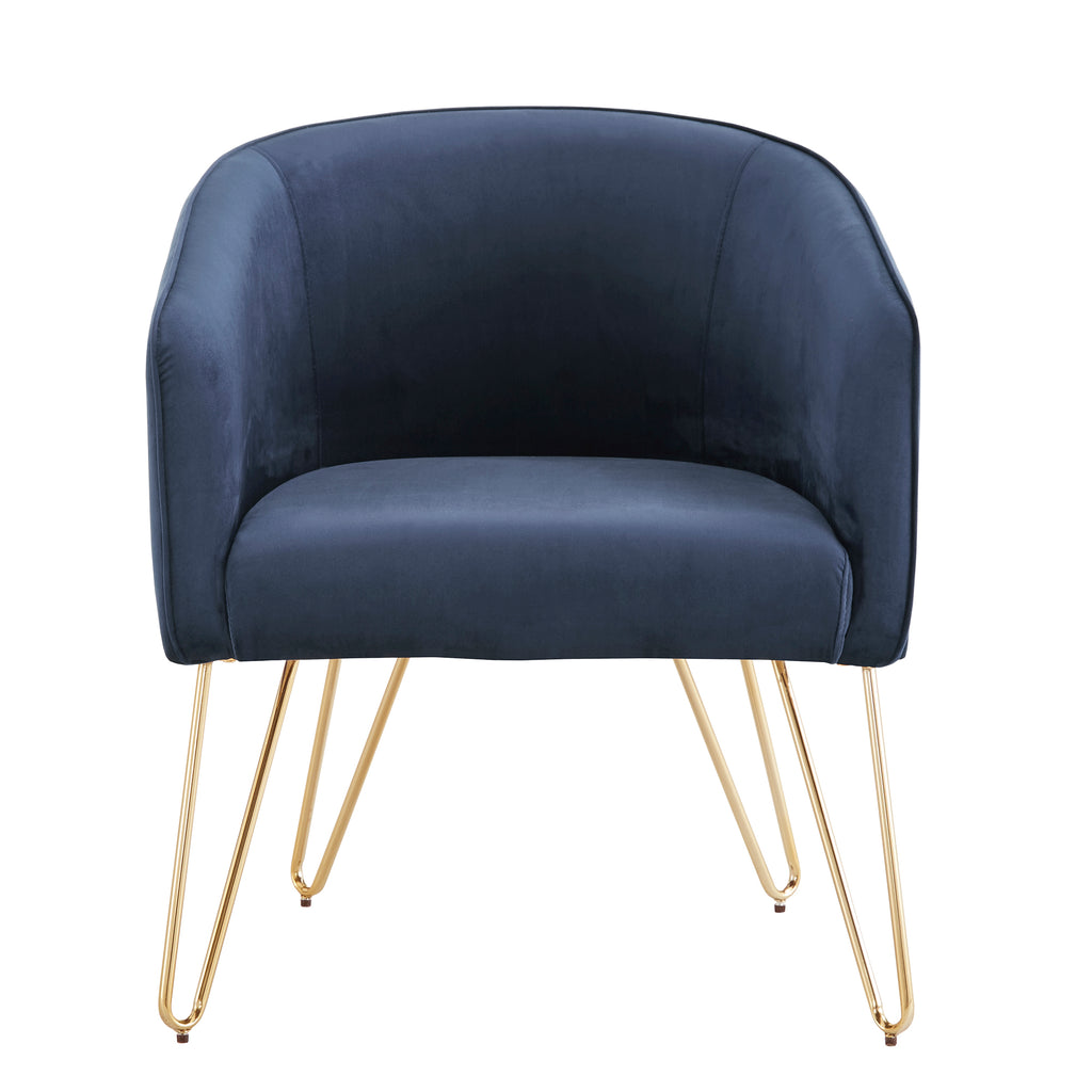 Dark Blue Velvet Accent Chair B4499