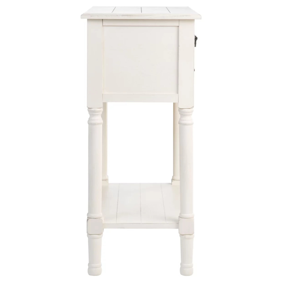 Distressed White Wood Console Table with Drawer P2578