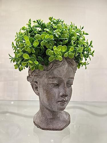 Grey Cement Goddess Head Planter R996895
