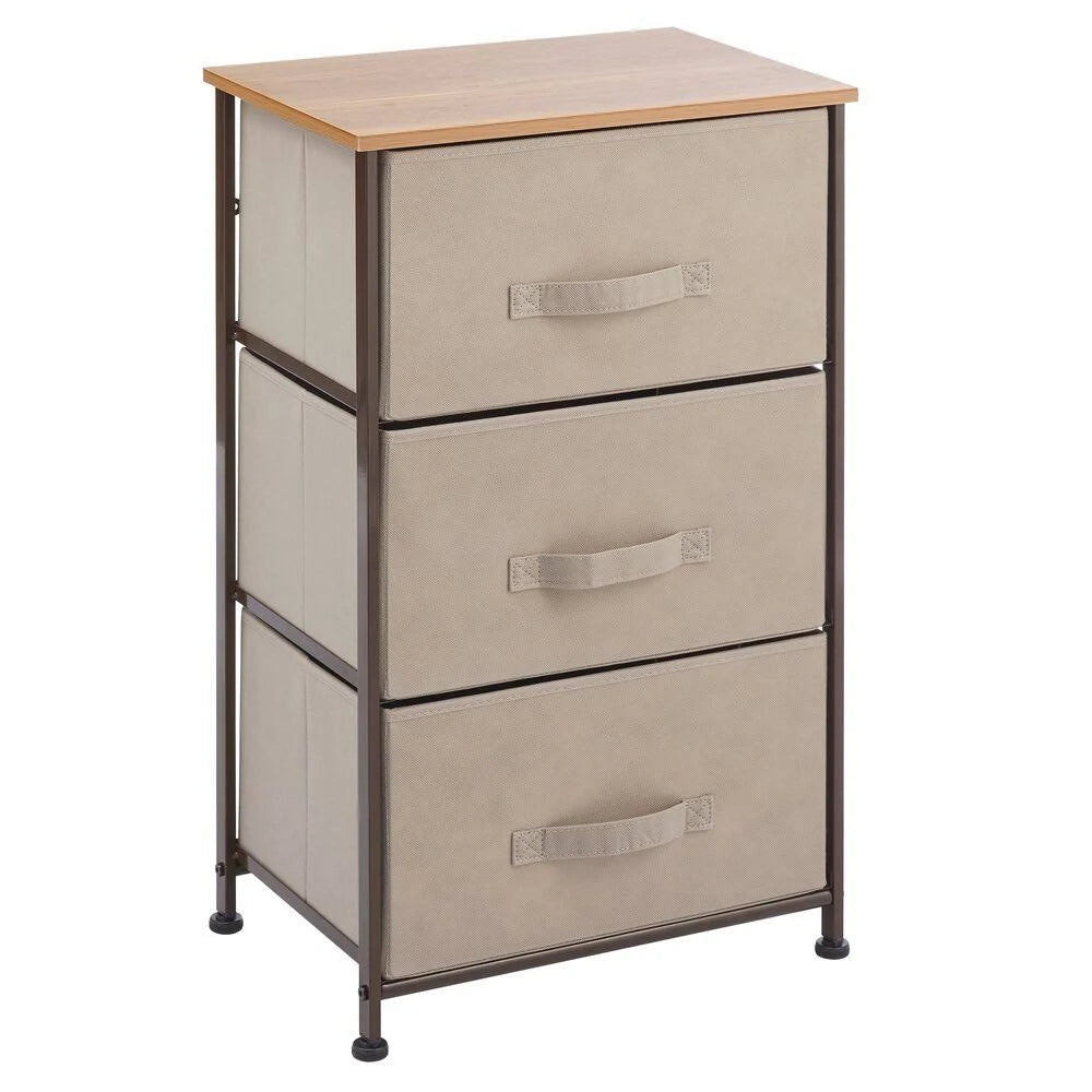 Coffee Espresso 3 Drawer Dresser Storage Tower G366498