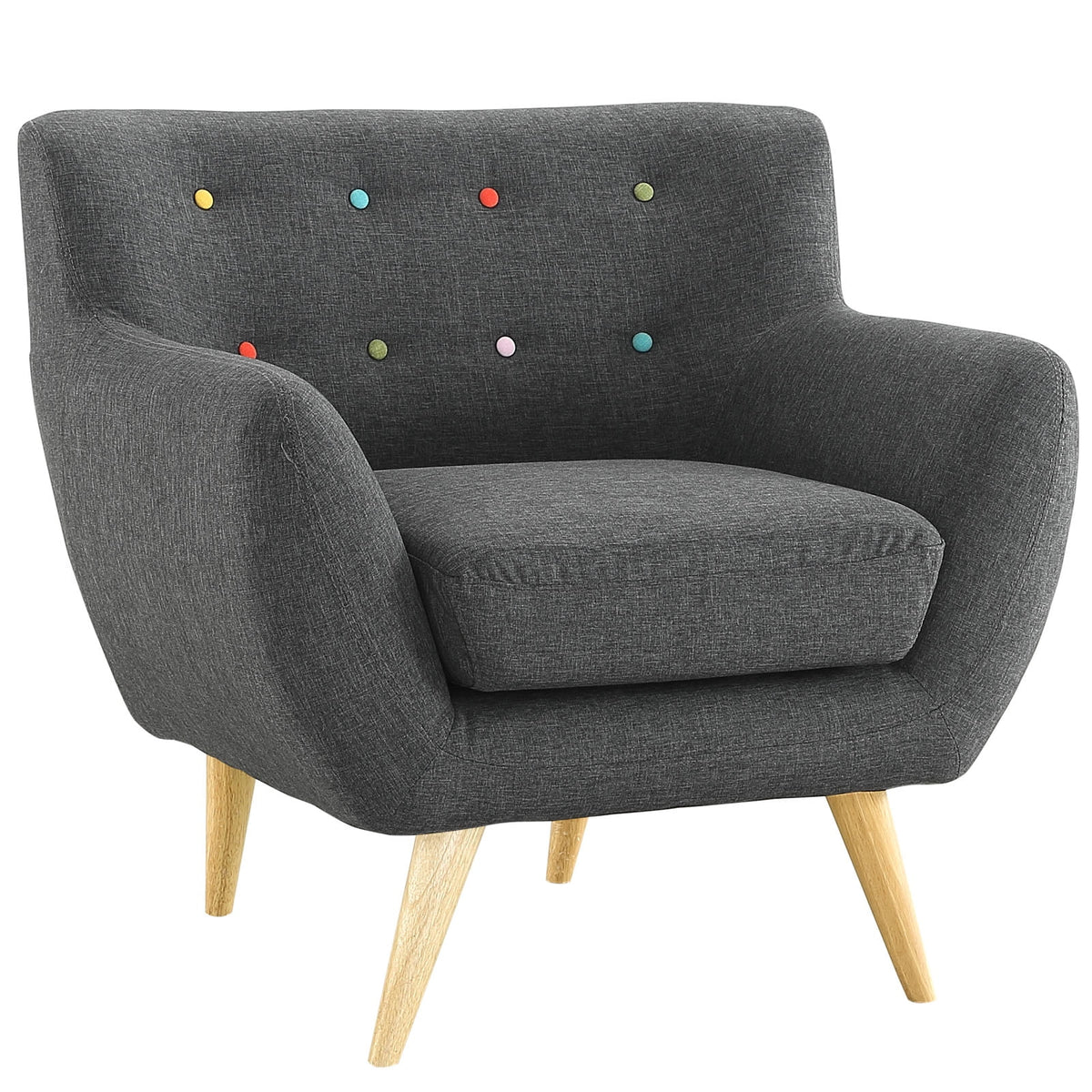 Grey Fabric Plywood Two PCS Living Room Set T15261