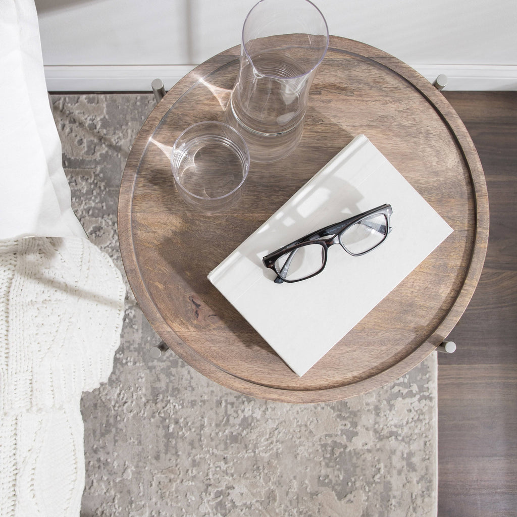 Natural Rustic and Black Side Table B518845
