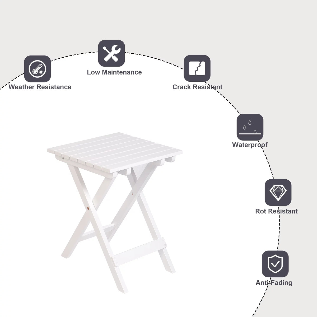 Folding Wooden Square Side Table I282023
