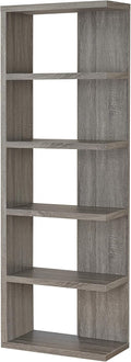 5-Tier Weathered Grey Bookcase P94318