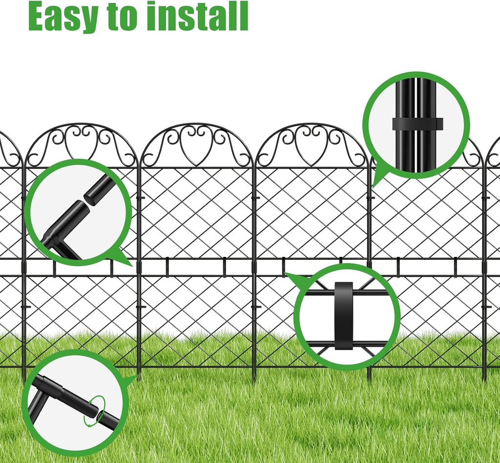 10 Panels Rustproof Metal Wire Garden Fence P3344