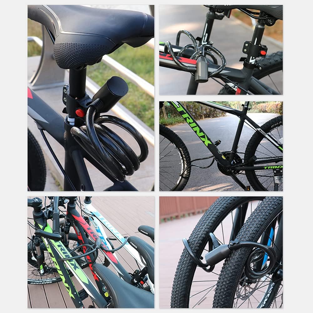 Fingerprint Keyless Steel Cable Bicycle Lock, Pack of 2 Y998290