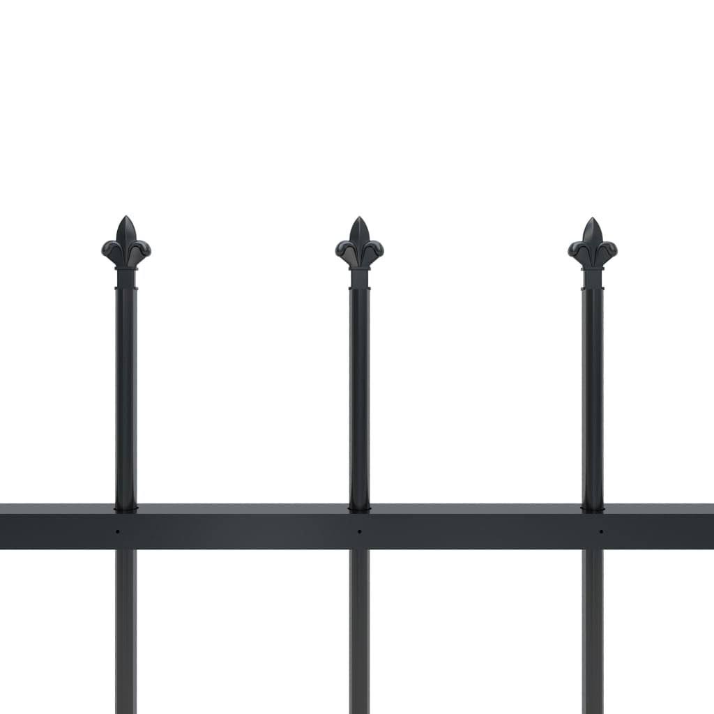 Black Steel Garden Fence with Spear Top O3364