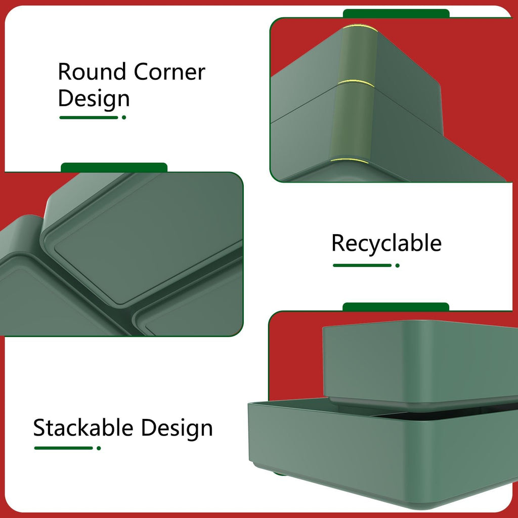 Green Plastic Drawer Organizer Set X9425
