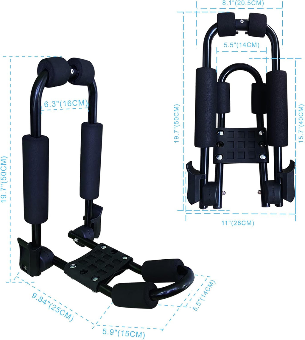 Kayak Roof Rack for 2 Kayaks, J-Style Universal Kayak Racks, Folding Kayak Carrier, 2 Pair F90867