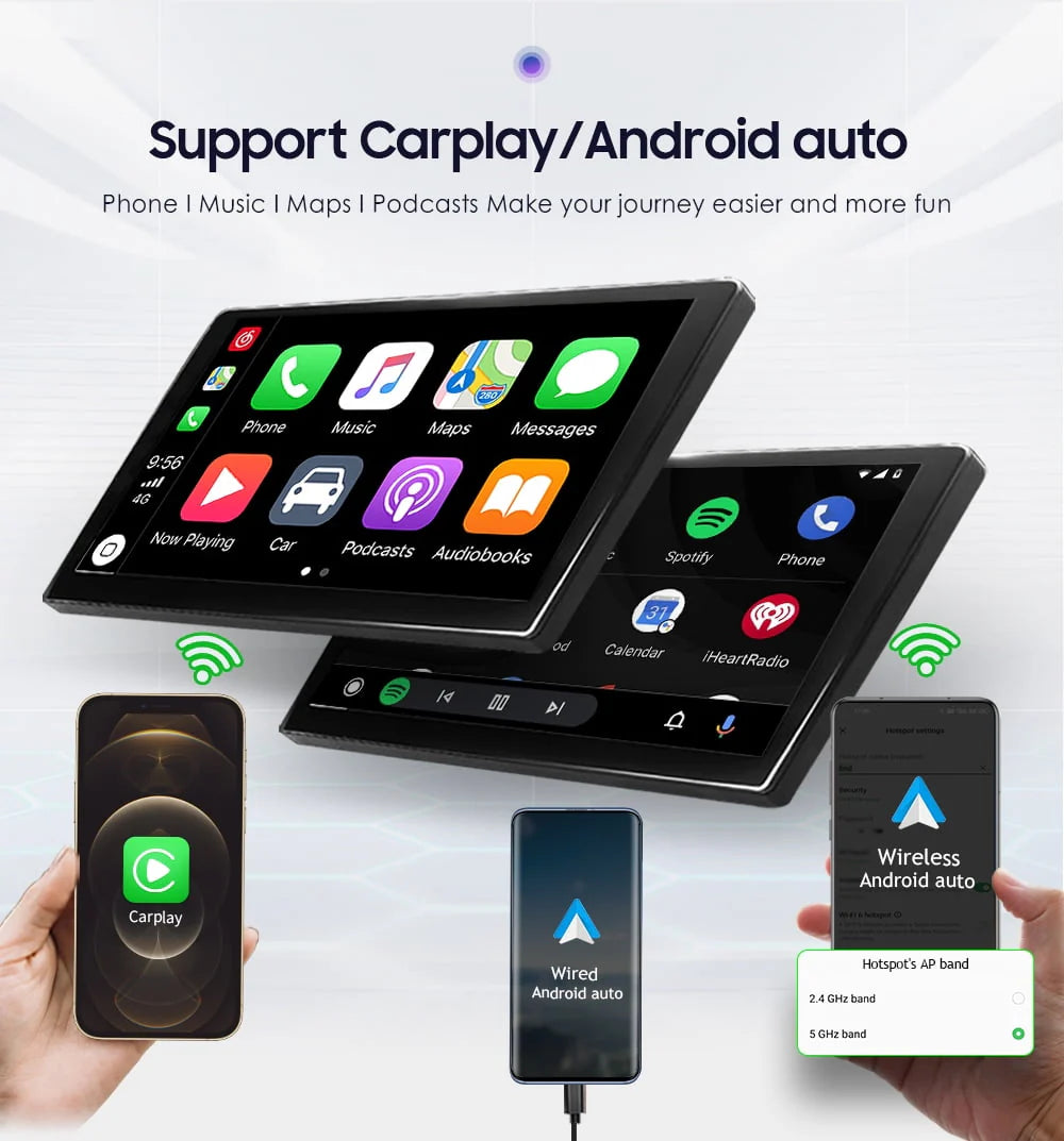 10.1 Touch Screen Android 12 Carplay 32GB Bluetooth GPS Car Stereo Radio W68543