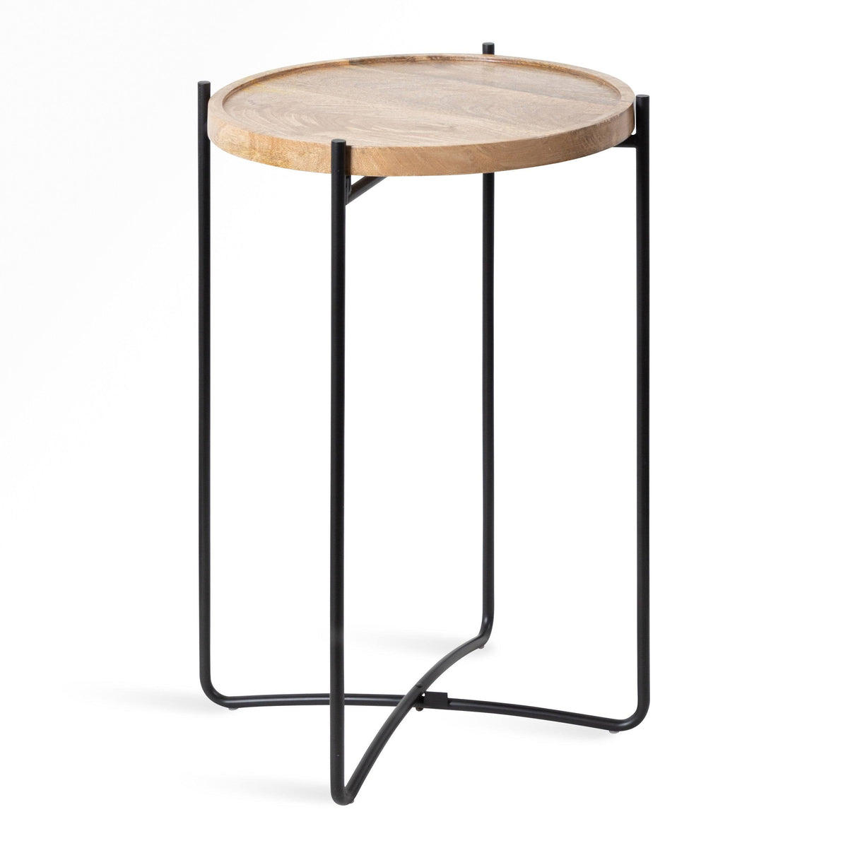 Natural Rustic and Black Side Table B518845