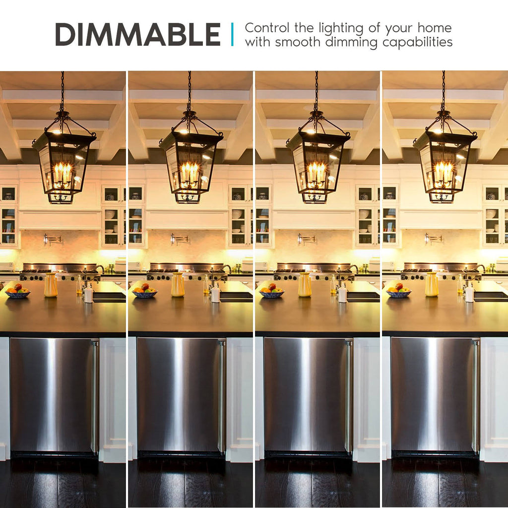 Vintage Candelabra E12 LED Bulb 5w, 550 Lumens, 2700K Warm White, Dimmable, Flame Tip Clear Glass (24 Pack) D4434