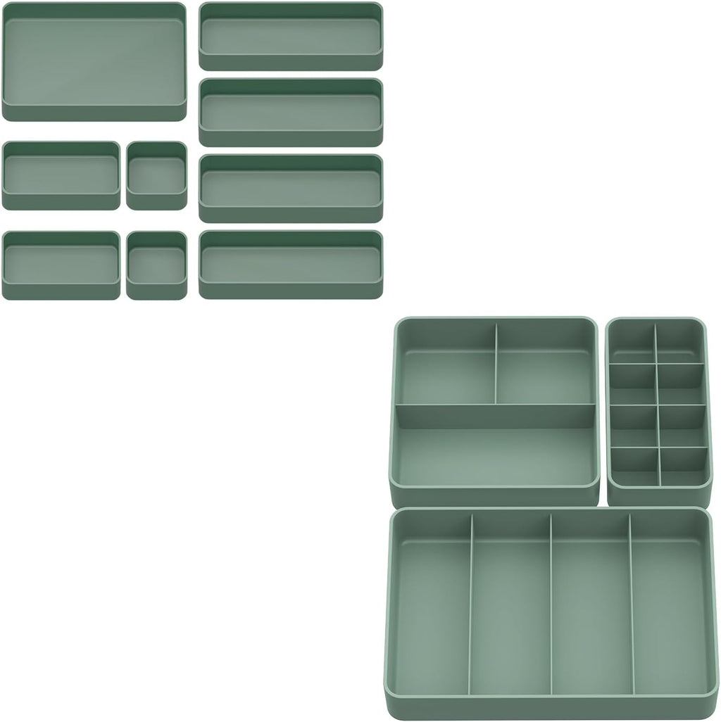 Green Plastic Drawer Organizer Set X9425