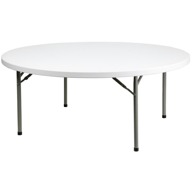 3 Pack 72 Round Heavy-Duty Granite White Folding Table L163313