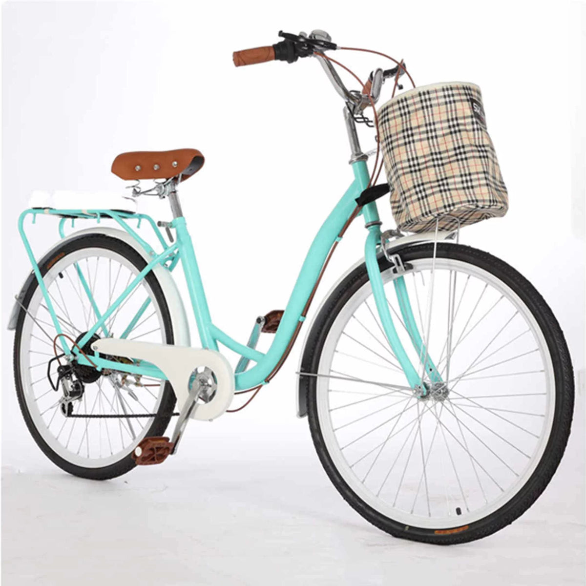 24-Inch 7 Speed Green Beach Cruiser Bike L170