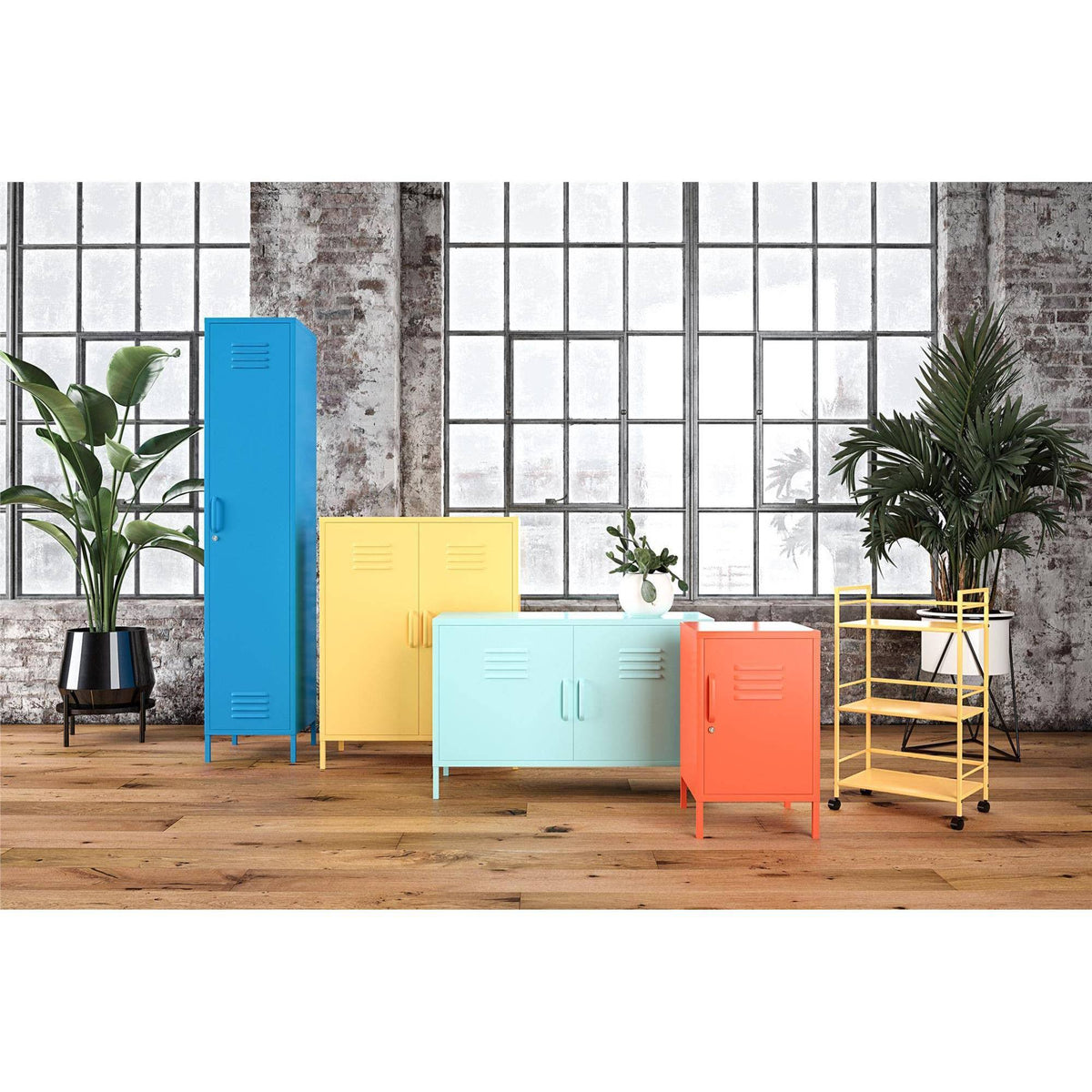 Blue Metal Rolling Cart O389