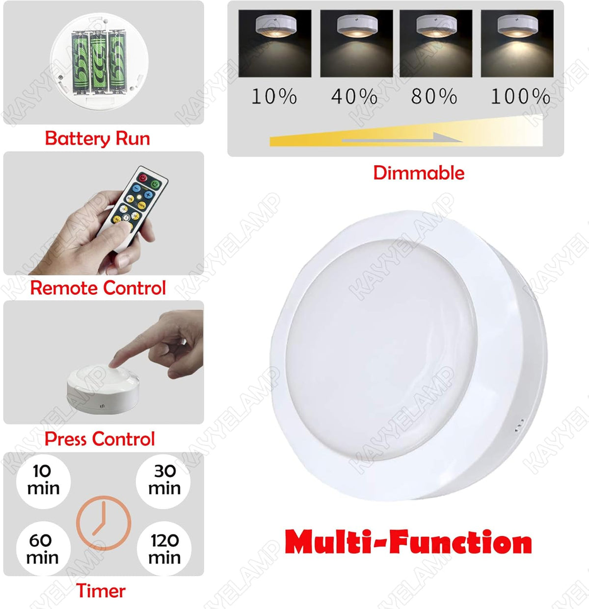Black Battery Run Remote Control Wall Lamp N778