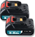 2Pack 3.0Ah Lithium Ion Battery for 18V Power Tools Z408763