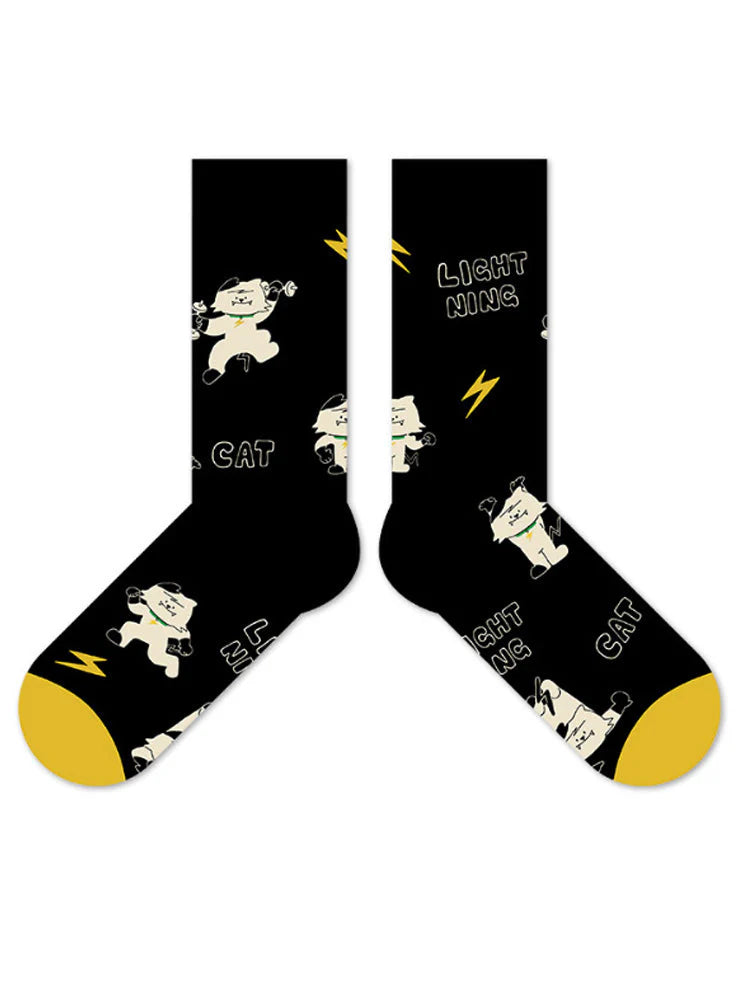 Cute Cartoon Kitty Mid-Calf Socks E8563