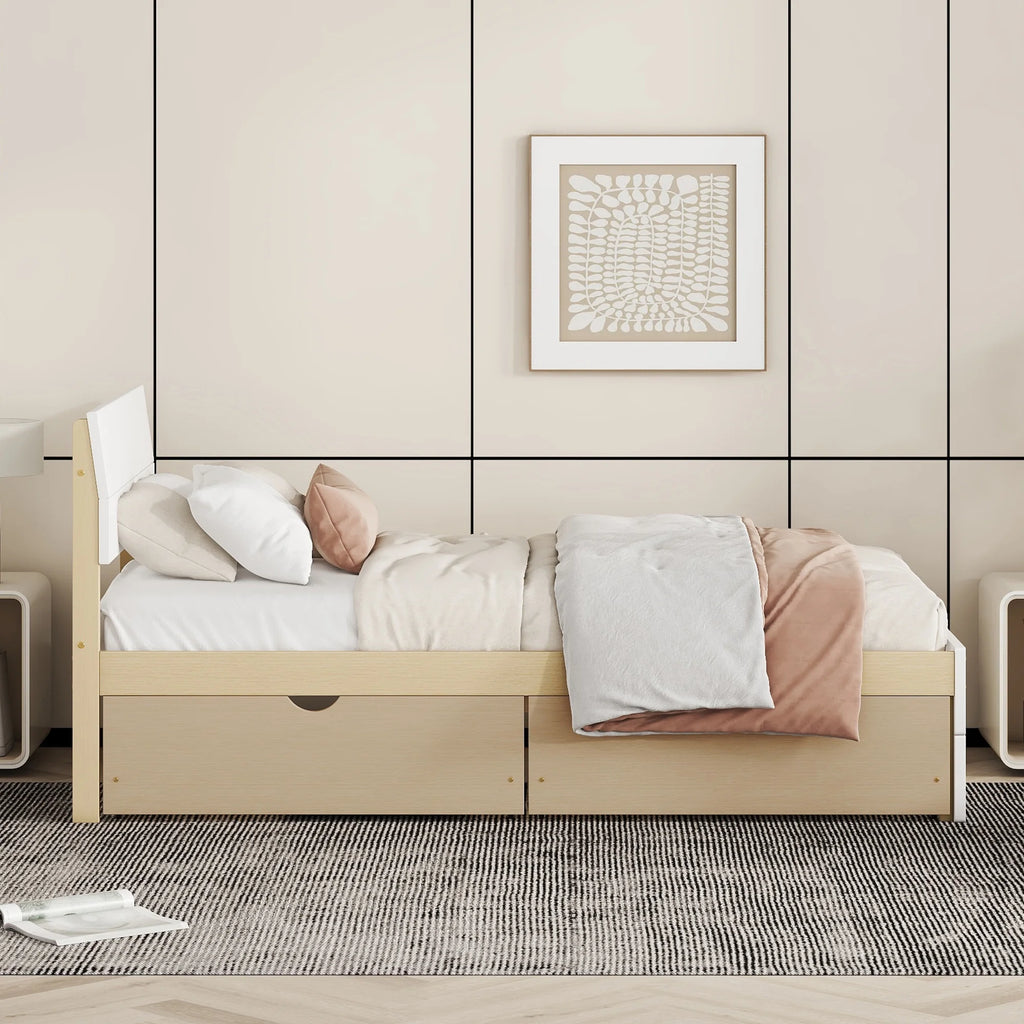 Twin Bed Frame with 2 Drawers V12843