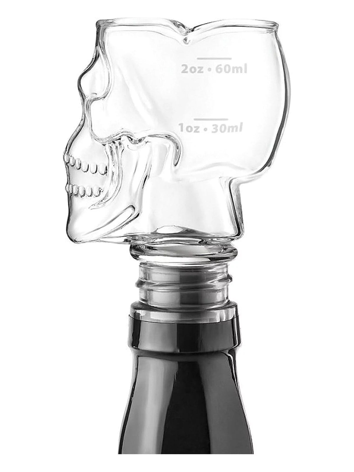 Skull Shaped Bottle Stopper Jigger Shot Glass G1317