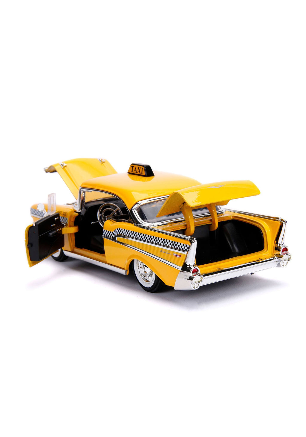 1957 Chevrolet Bel Air Taxi Yellow Diecast Figure N64068