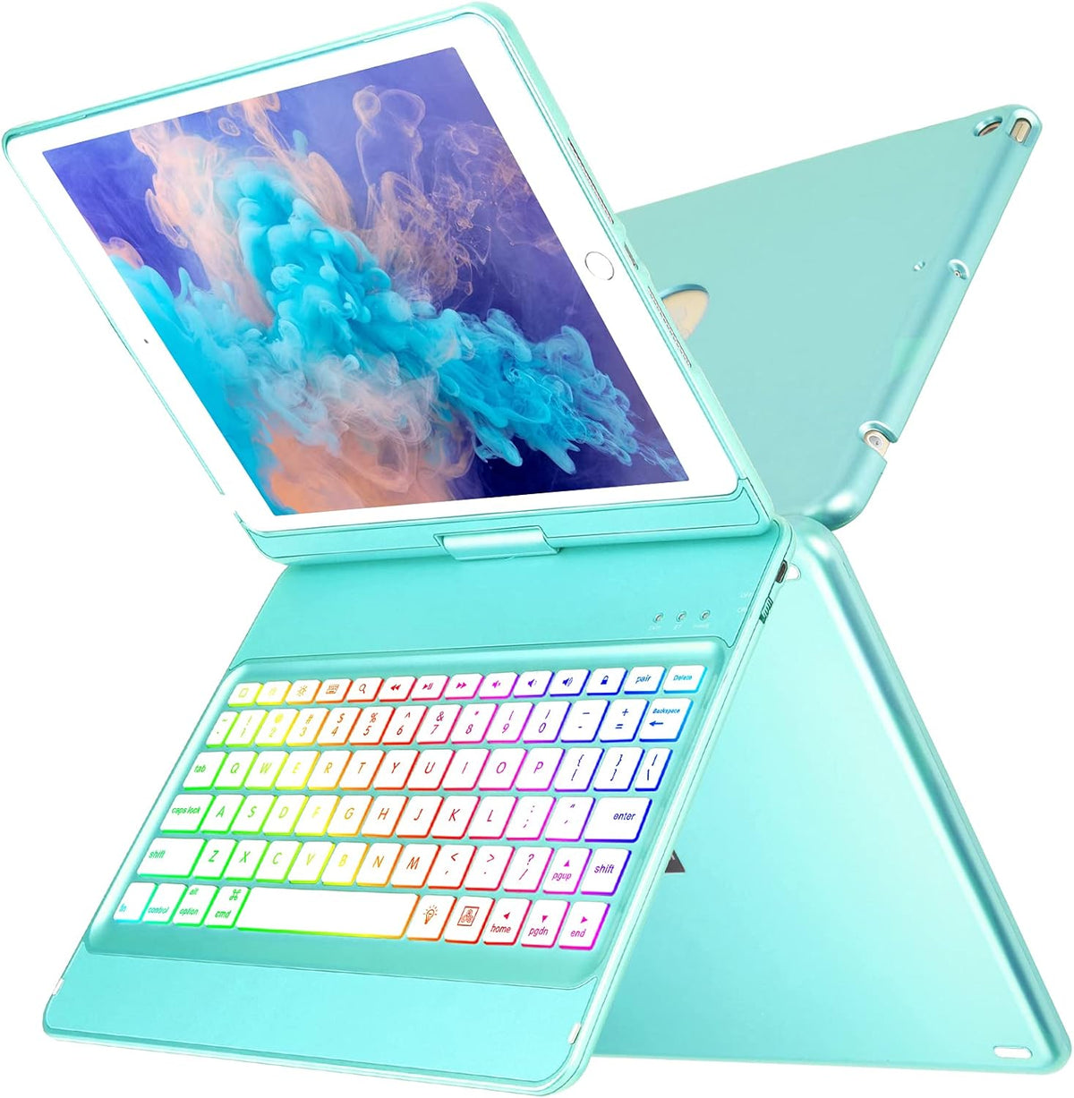 10 Color Backlit 360 Rotatable Keyboard Case V672258