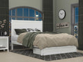 White Queen Wood Platform Bed Frame with Foot Drawer Storage Z771