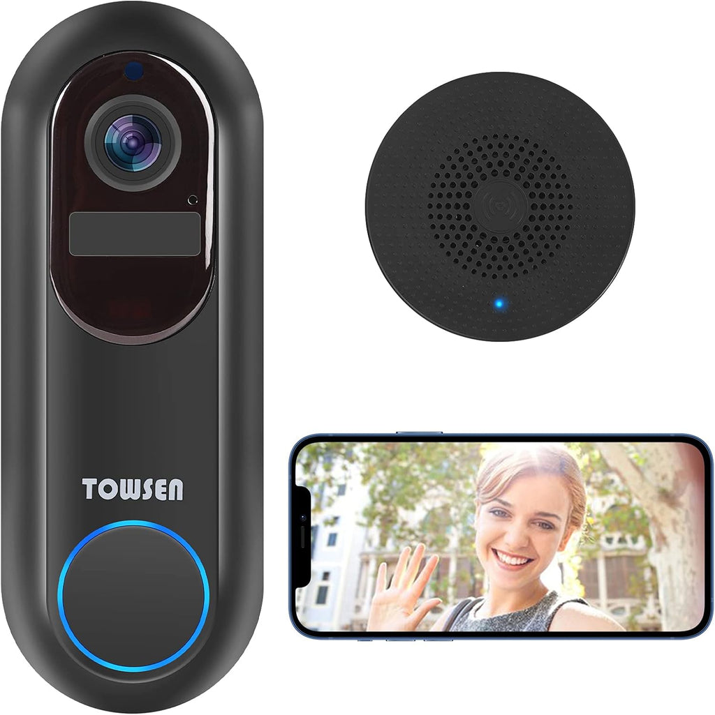 Video Doorbell Camera, 1080P Wireless Home Security Camera with Chime, Night Vision N3269