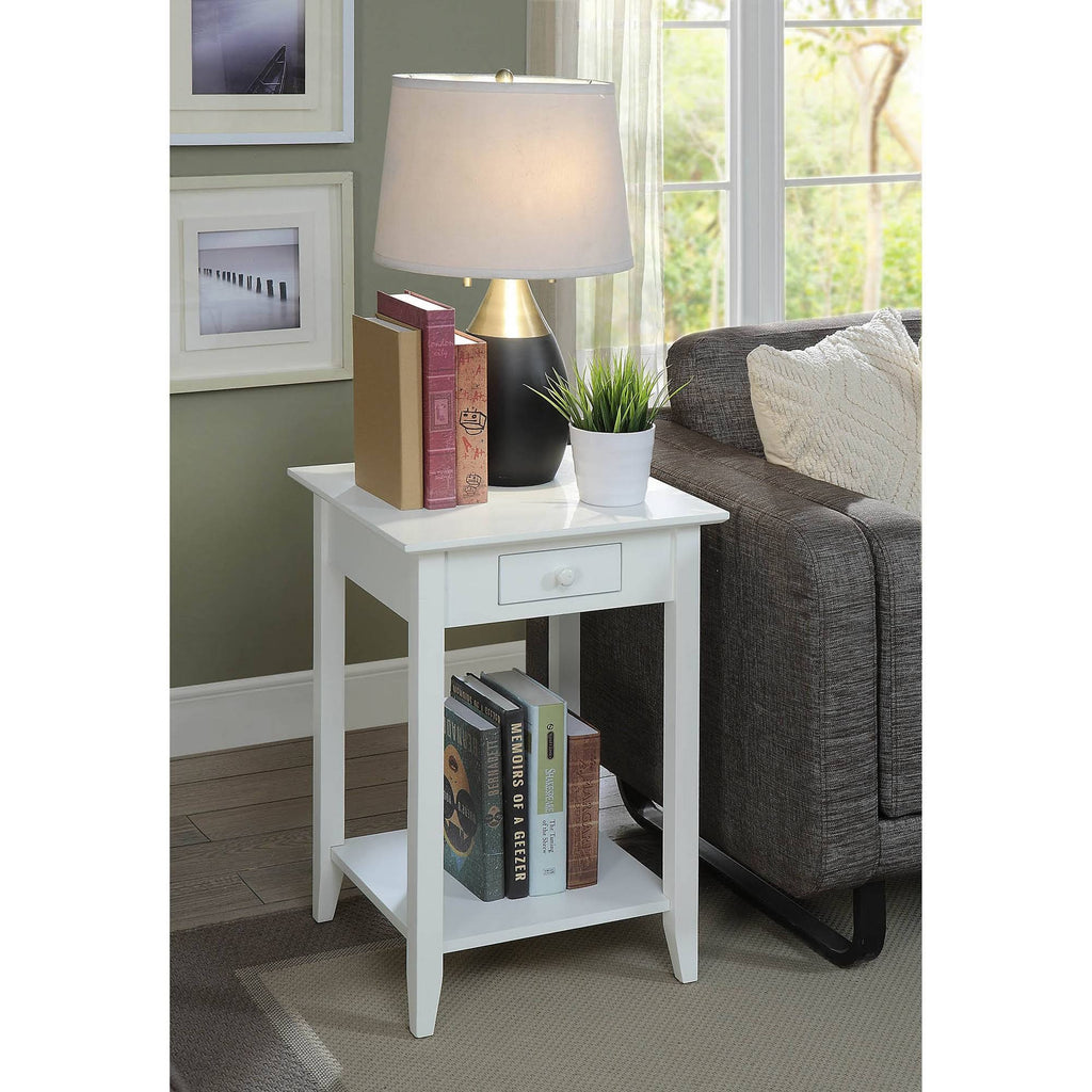 White End Table with Drawer/Shelf Z45055